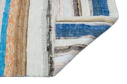Girit Beige Striped Wool Handmade Area Rug 5'0" x 11'11"