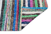 Girit Beige Striped Wool Handmade Area Rug 6'0" x 9'5"