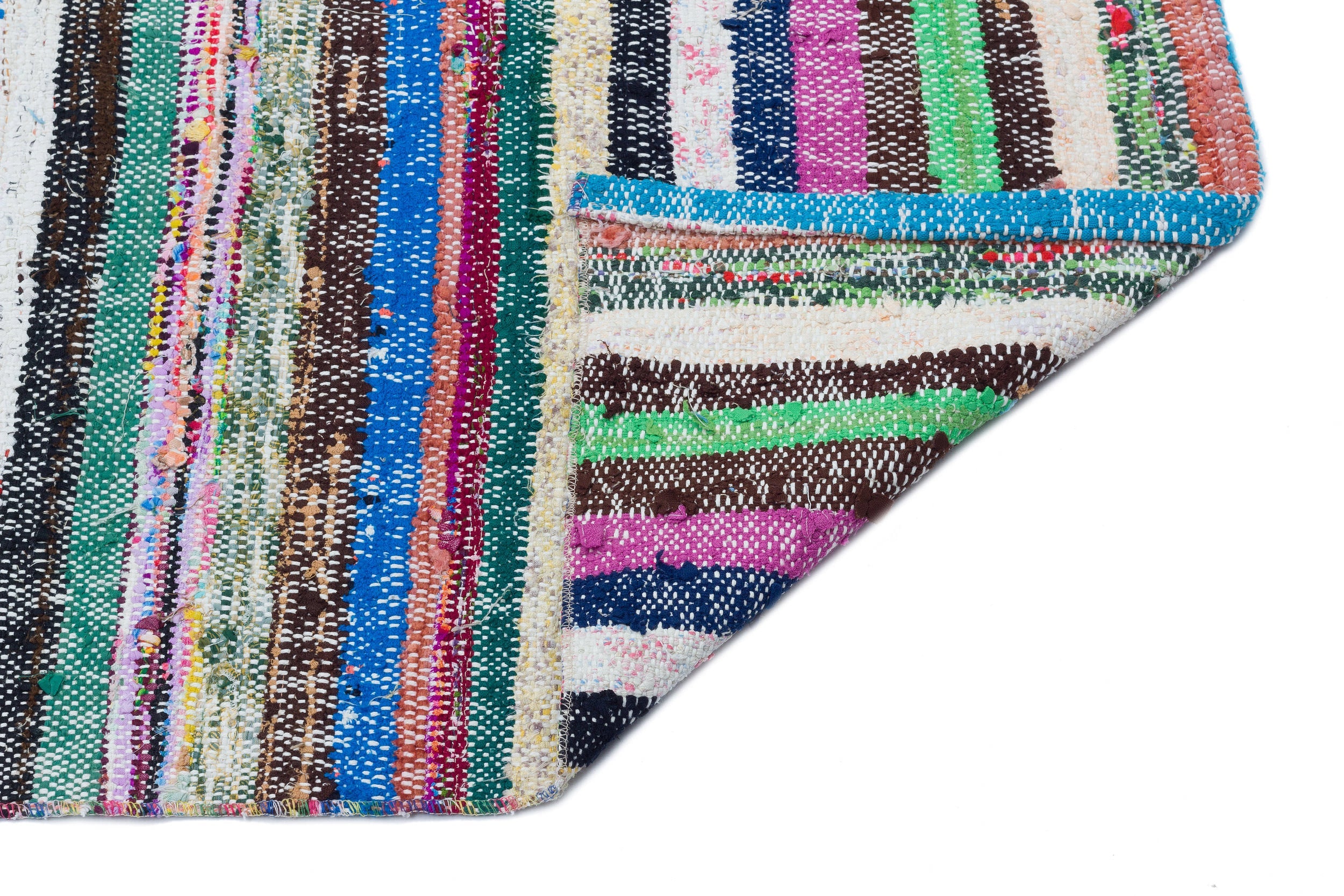 Girit Beige Striped Wool Handmade Area Rug 6'0" x 9'5"