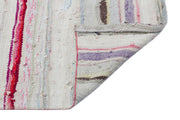 Girit Beige Striped Wool Handmade Area Rug 4'8" x 10'9"