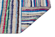 Girit Beige Striped Wool Handmade Area Rug 4'11" x 9'7"