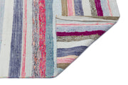 Girit Beige Striped Wool Handmade Area Rug 5'5" x 9'11"
