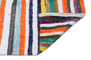 Girit Beige Striped Wool Handmade Area Rug 5'7" x 8'10"