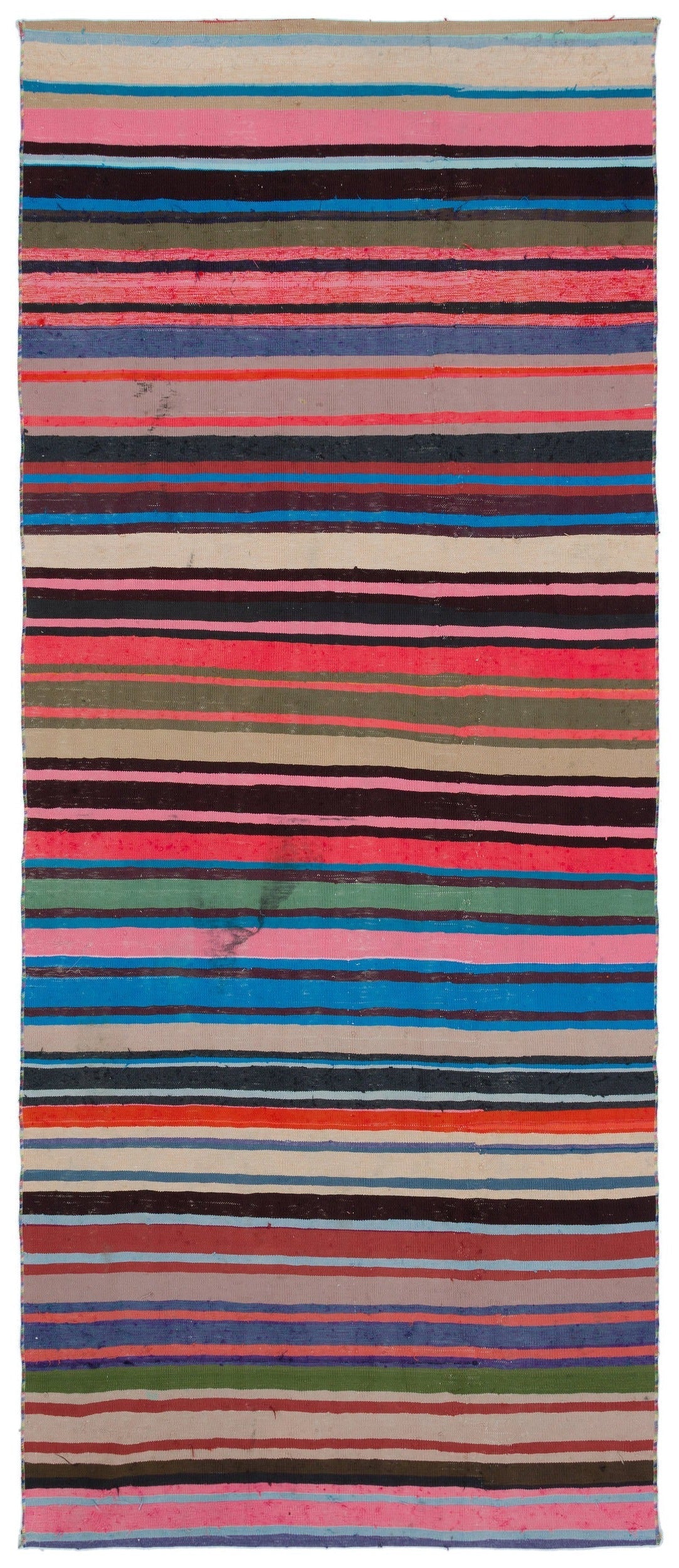 Girit 31774 Multy Striped Wool Handmade Area Rug 4'1" x 9'10"