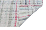 Girit Beige Striped Wool Handmade Area Rug 5'1" x 8'10"