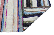Girit Beige Striped Wool Handmade Area Rug 5'9" x 10'3"