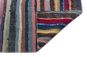 Girit Grey Striped Wool Handmade Area Rug 3'10" x 9'7"