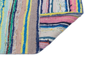 Girit Beige Striped Wool Handmade Area Rug 3'5" x 10'0"