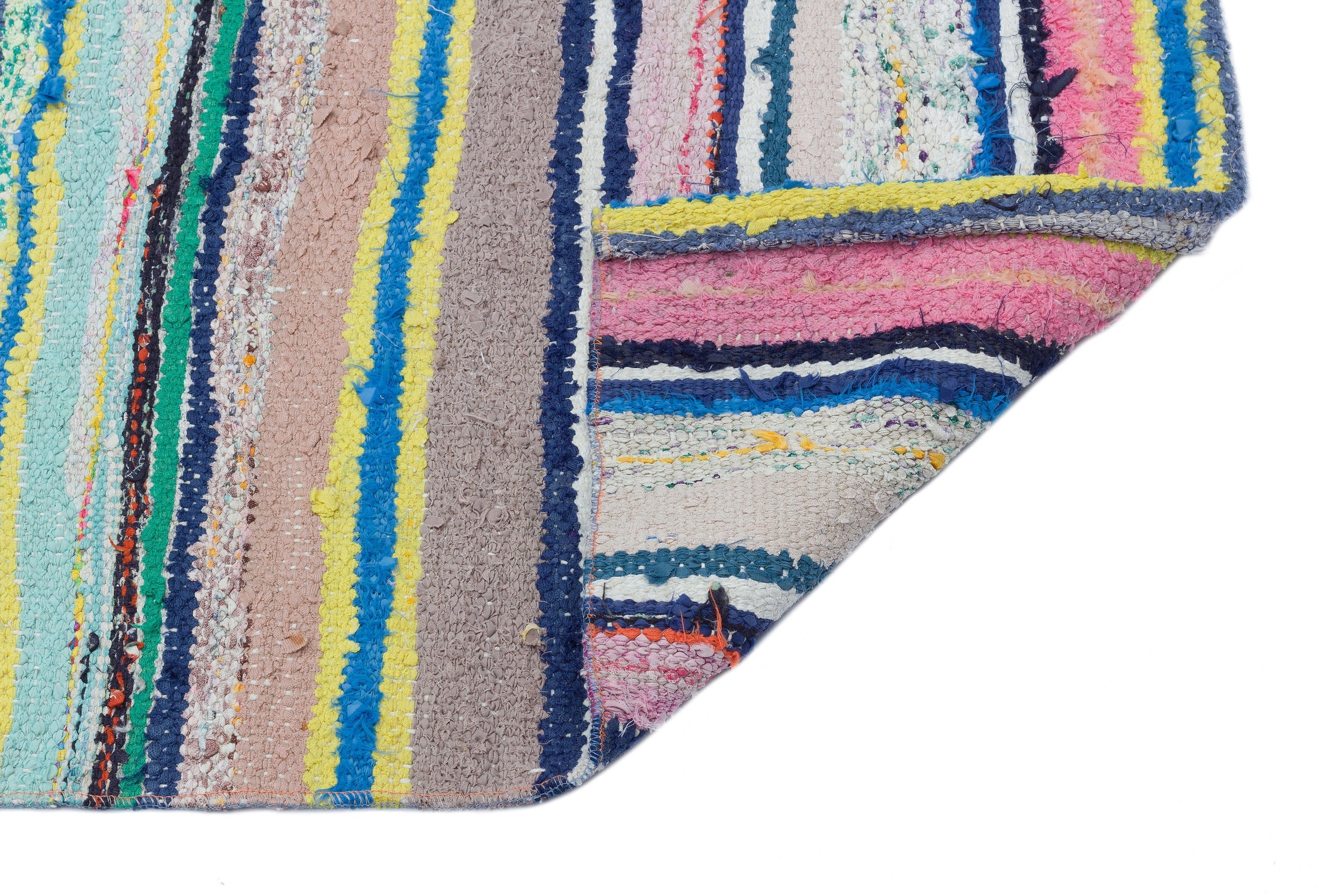Girit Beige Striped Wool Handmade Area Rug 3'5" x 10'0"