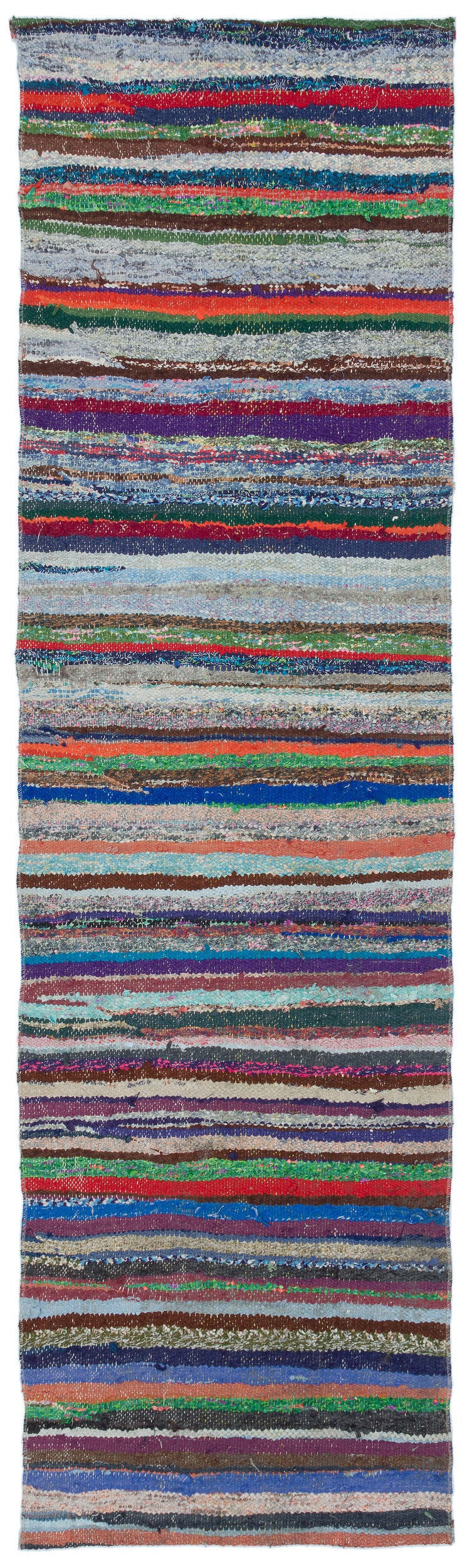 Girit Multy Striped Wool Handmade Area Rug 2'4" x 8'6"