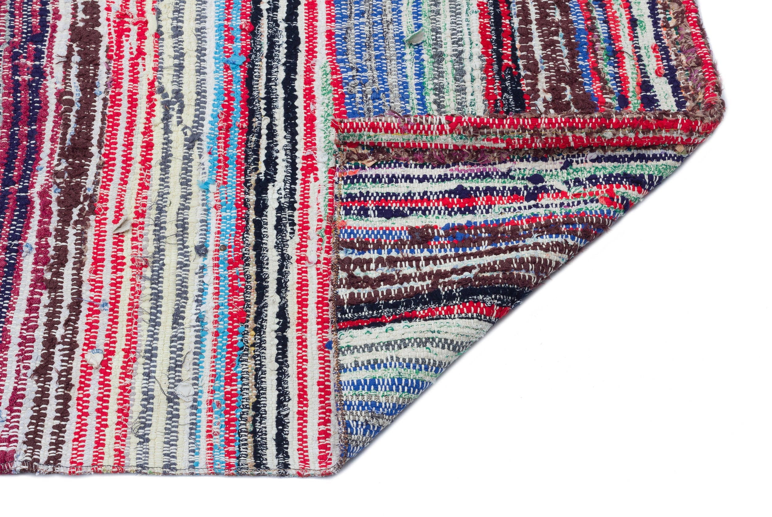 Girit Beige Striped Wool Handmade Area Rug 3'6" x 10'6"
