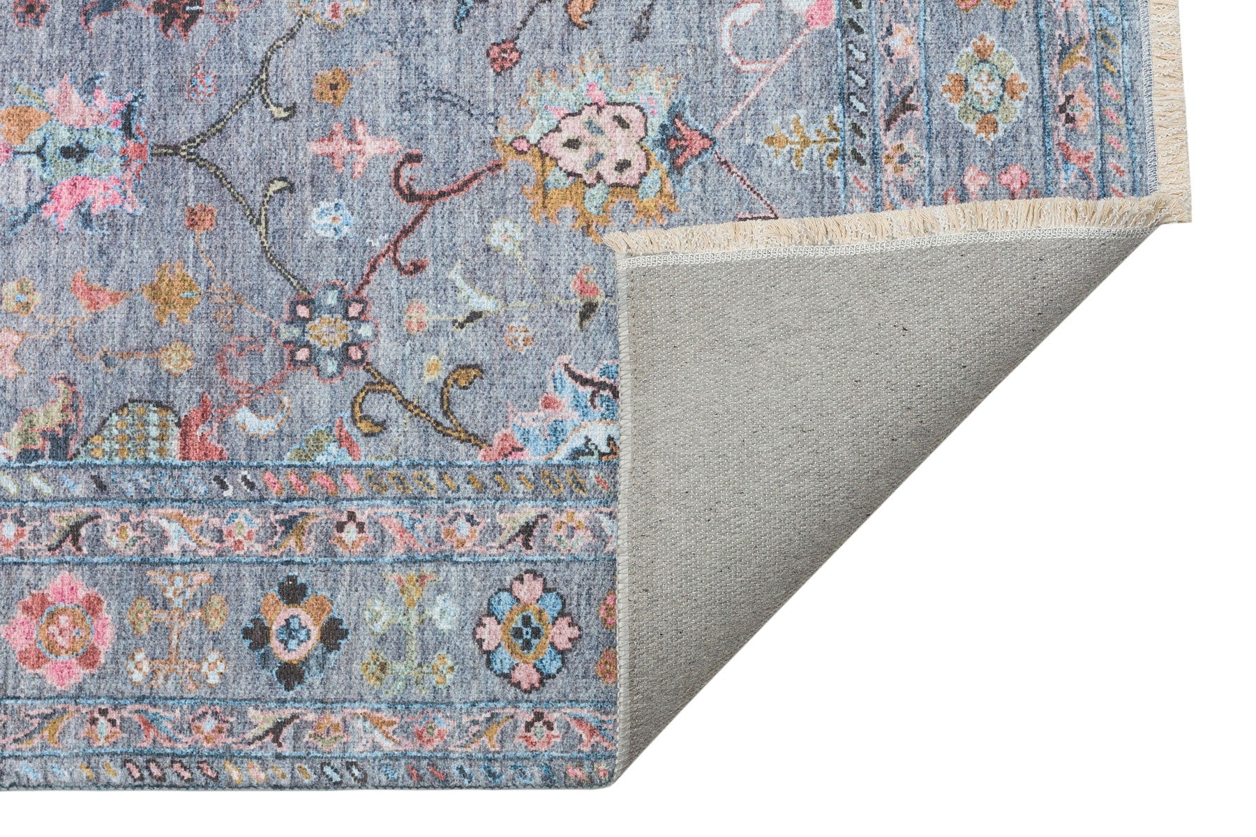 Vintage Kilim Rug – Blue Kilim Rug Washable Non Slip Flatweave Carpet