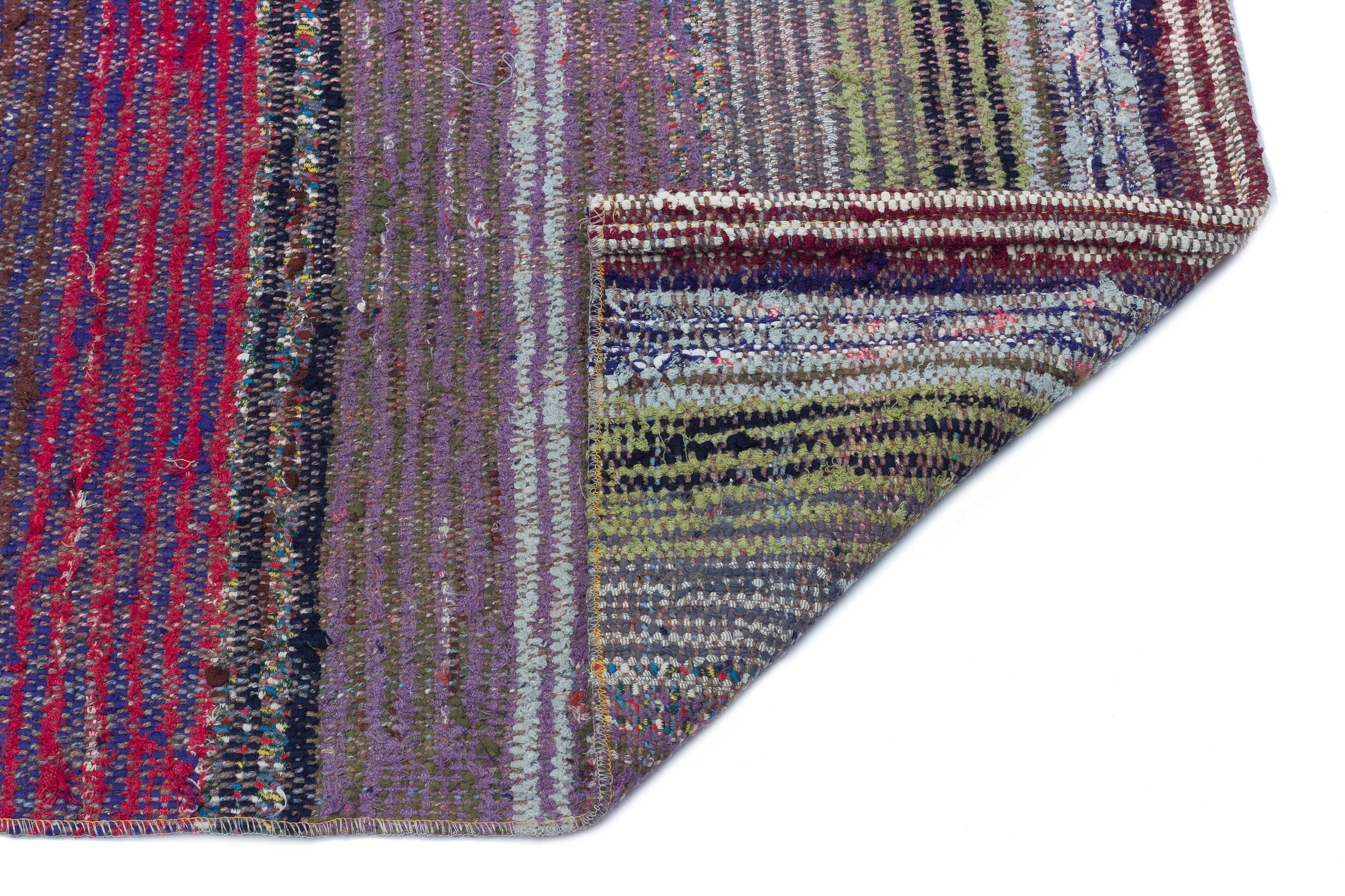 Girit Grey Striped Wool Handmade Area Rug 2'4" x 7'9"