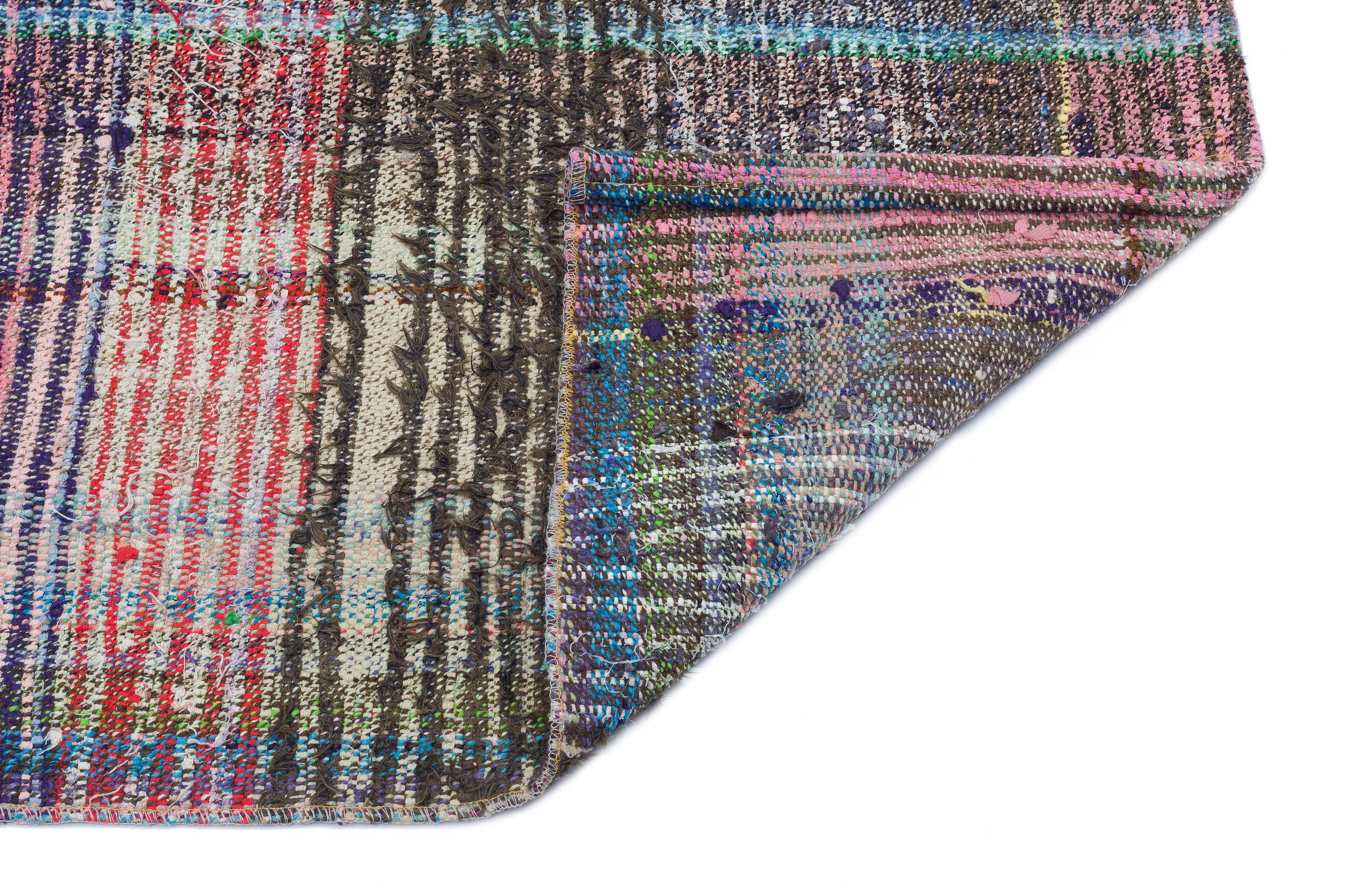 Girit Brown Striped Wool Handmade Area Rug 3'5" x 6'1"