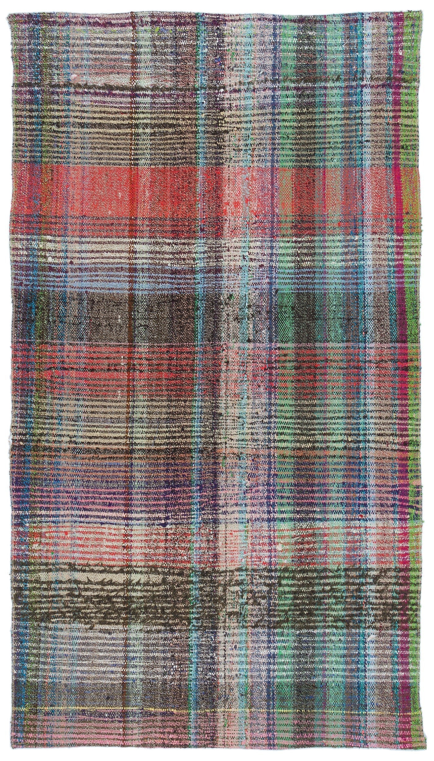 Girit Brown Striped Wool Handmade Area Rug 3'5" x 6'1"