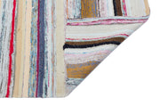 Girit Beige Striped Wool Handmade Area Rug 2'6" x 6'7"