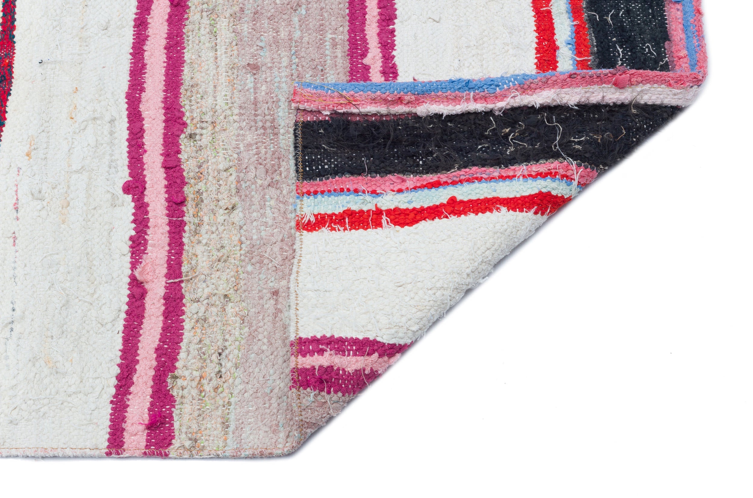 Girit Beige Striped Wool Handmade Area Rug 2'11" x 10'11"