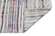Girit Beige Striped Wool Handmade Area Rug 3'9" x 8'10"