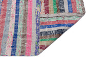 Girit Beige Striped Wool Handmade Area Rug 4'8" x 10'3"