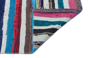 Girit Beige Striped Wool Handmade Area Rug 5'5" x 8'4"