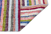 Girit Beige Striped Wool Handmade Area Rug 5'3" x 8'10"