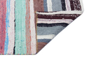 Girit Beige Striped Wool Handmade Area Rug 5'6" x 9'9"