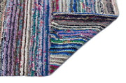 Girit Beige Striped Wool Handmade Area Rug 5'0" x 8'6"