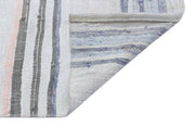 Girit Beige Striped Wool Handmade Area Rug 4'6" x 10'5"
