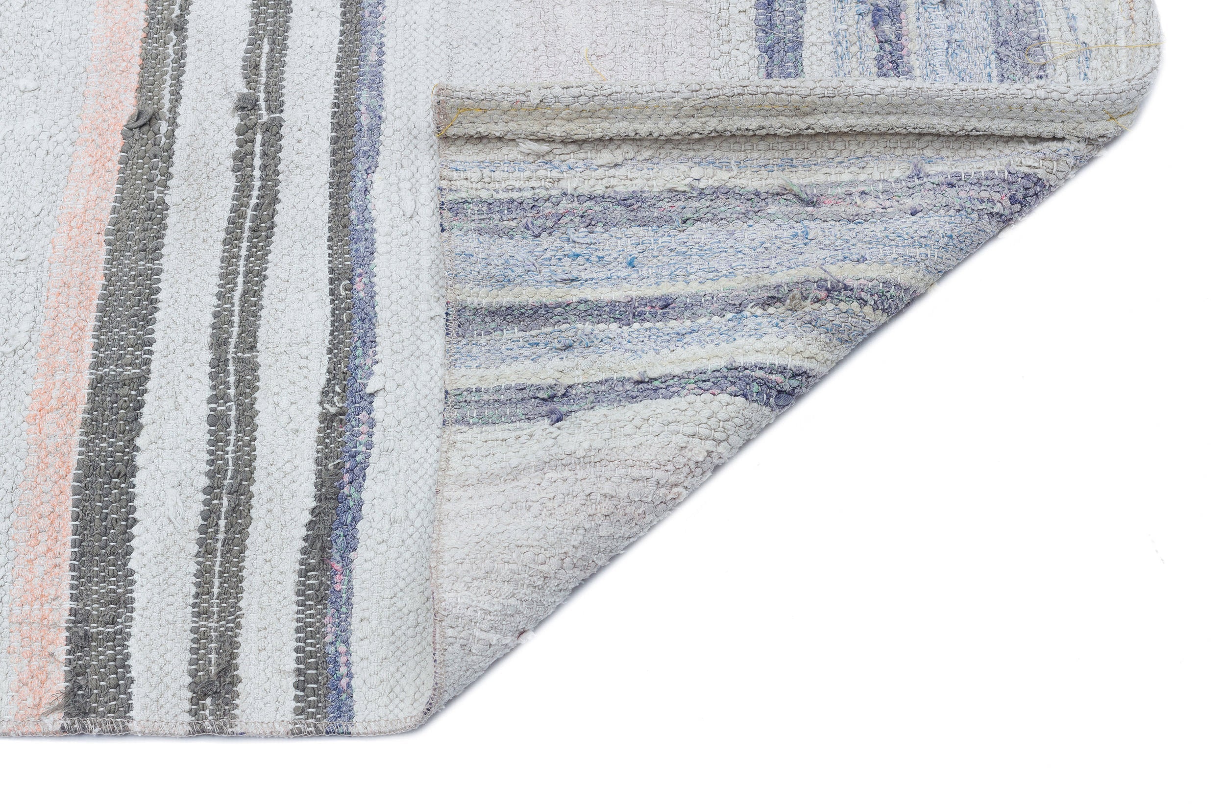 Girit Beige Striped Wool Handmade Area Rug 4'6" x 10'5"