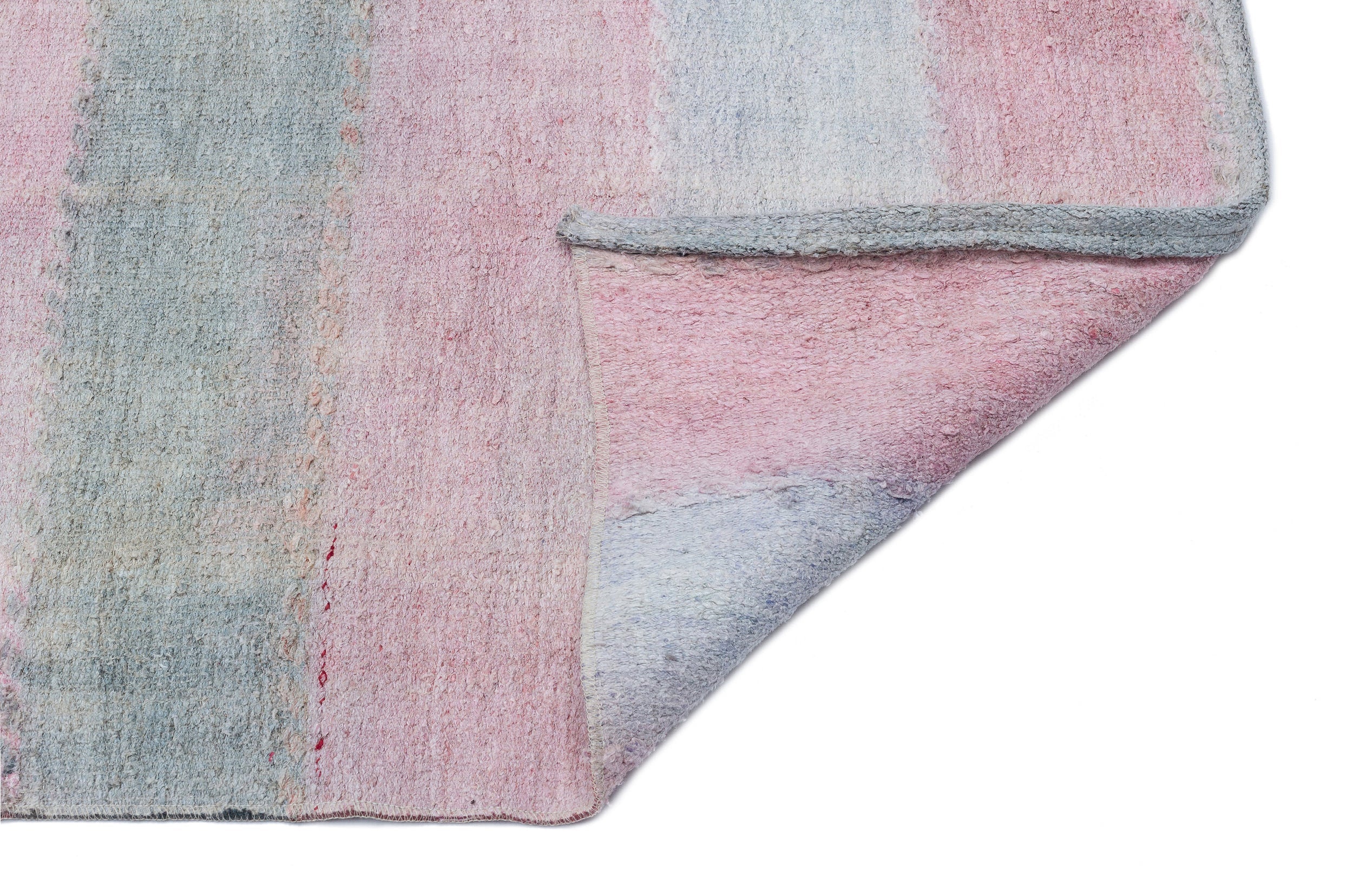 Girit Beige Striped Wool Handmade Area Rug 4'4" x 12'2"