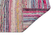 Girit Beige Striped Wool Handmade Area Rug 4'4" x 11'7"