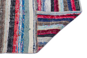 Girit Beige Striped Wool Handmade Area Rug 5'8" x 8'4"