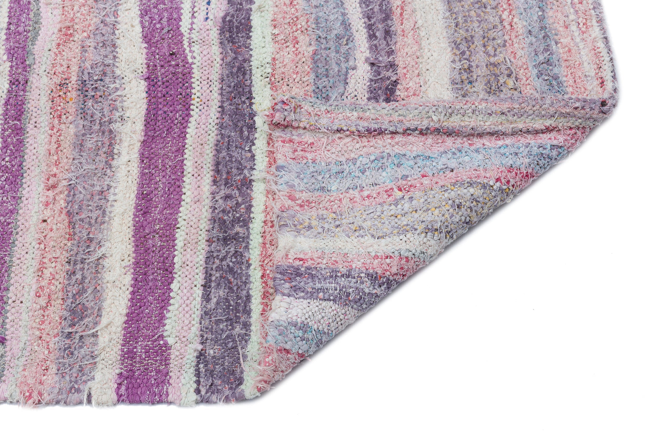 Girit Beige Striped Wool Handmade Area Rug 6'3" x 9'0"
