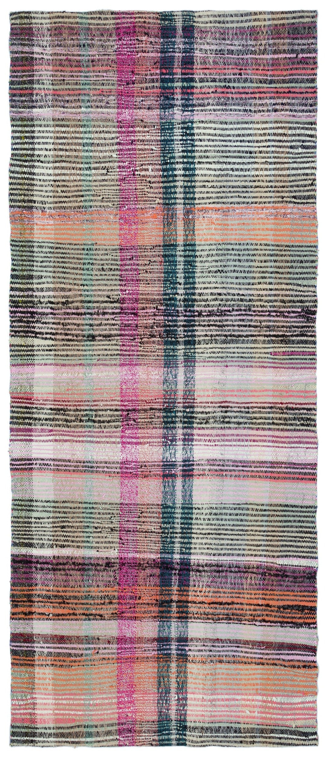Girit Beige Striped Wool Handmade Area Rug 4'0" x 9'6"