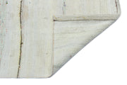 Girit Beige Striped Wool Handmade Area Rug 5'5" x 7'10"