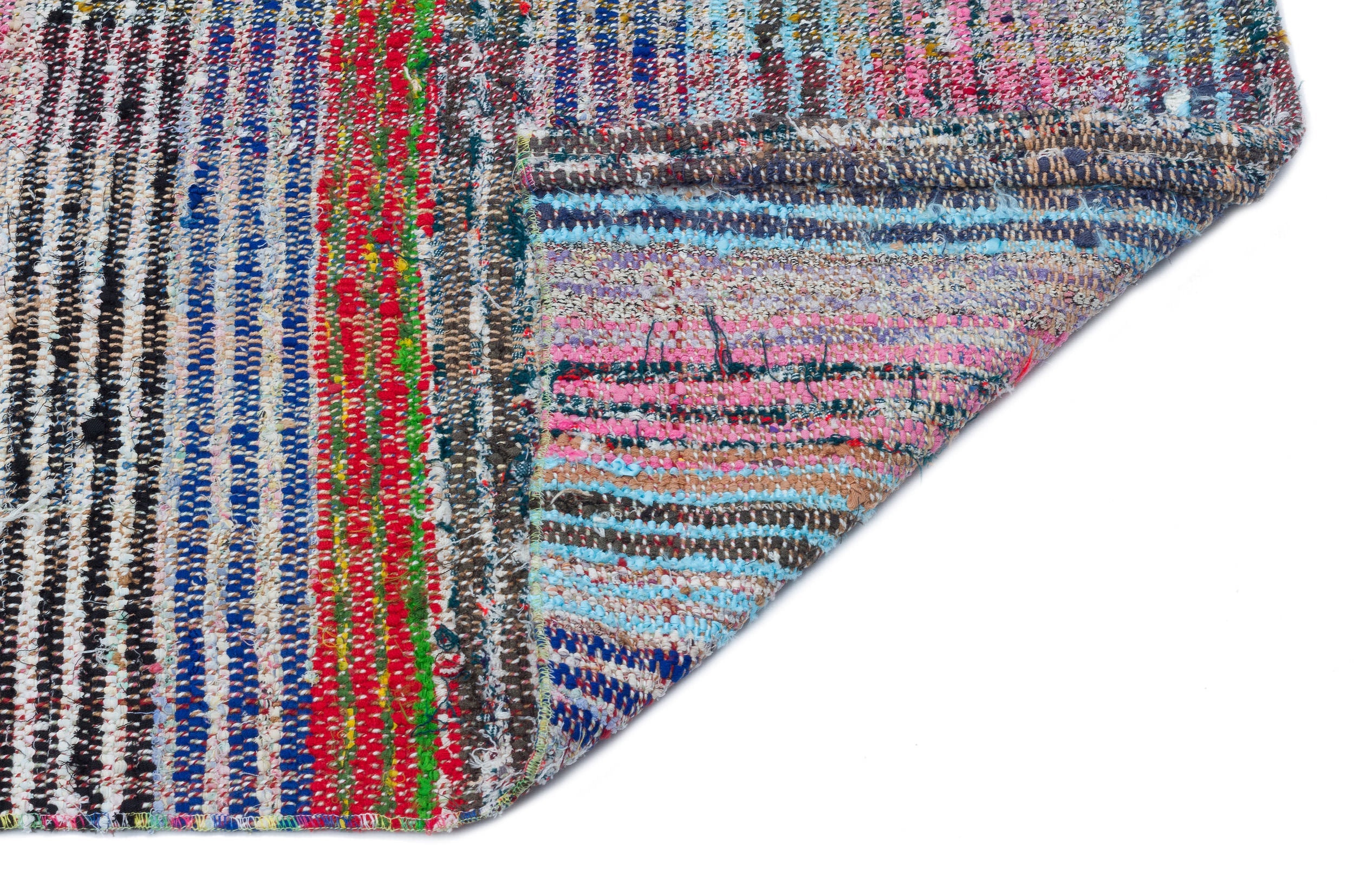 Girit Beige Striped Wool Handmade Area Rug 4'10" x 8'11"