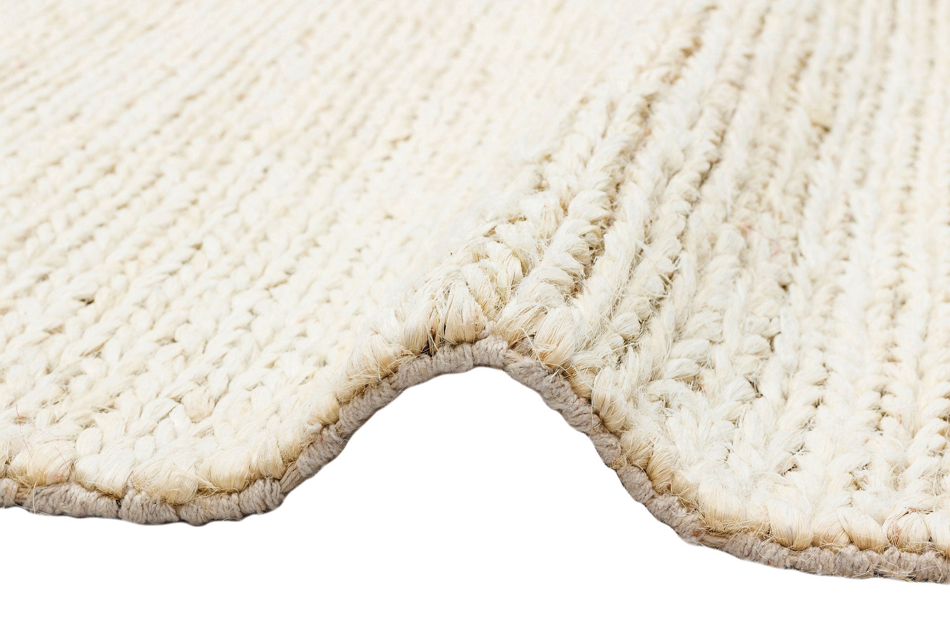 Handmade Jute Rug - White Modern Flatweave Natural Fiber Carpet for Living Room
