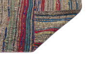 Girit Beige Striped Wool Handmade Area Rug 4'8" x 11'2"