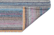 Girit Grey Striped Wool Handmade Area Rug 3'11" x 8'11"