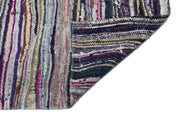 Girit Beige Striped Wool Handmade Area Rug 5'1" x 10'1"