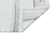 Girit Beige Striped Wool Handmade Area Rug 3'7" x 8'11"