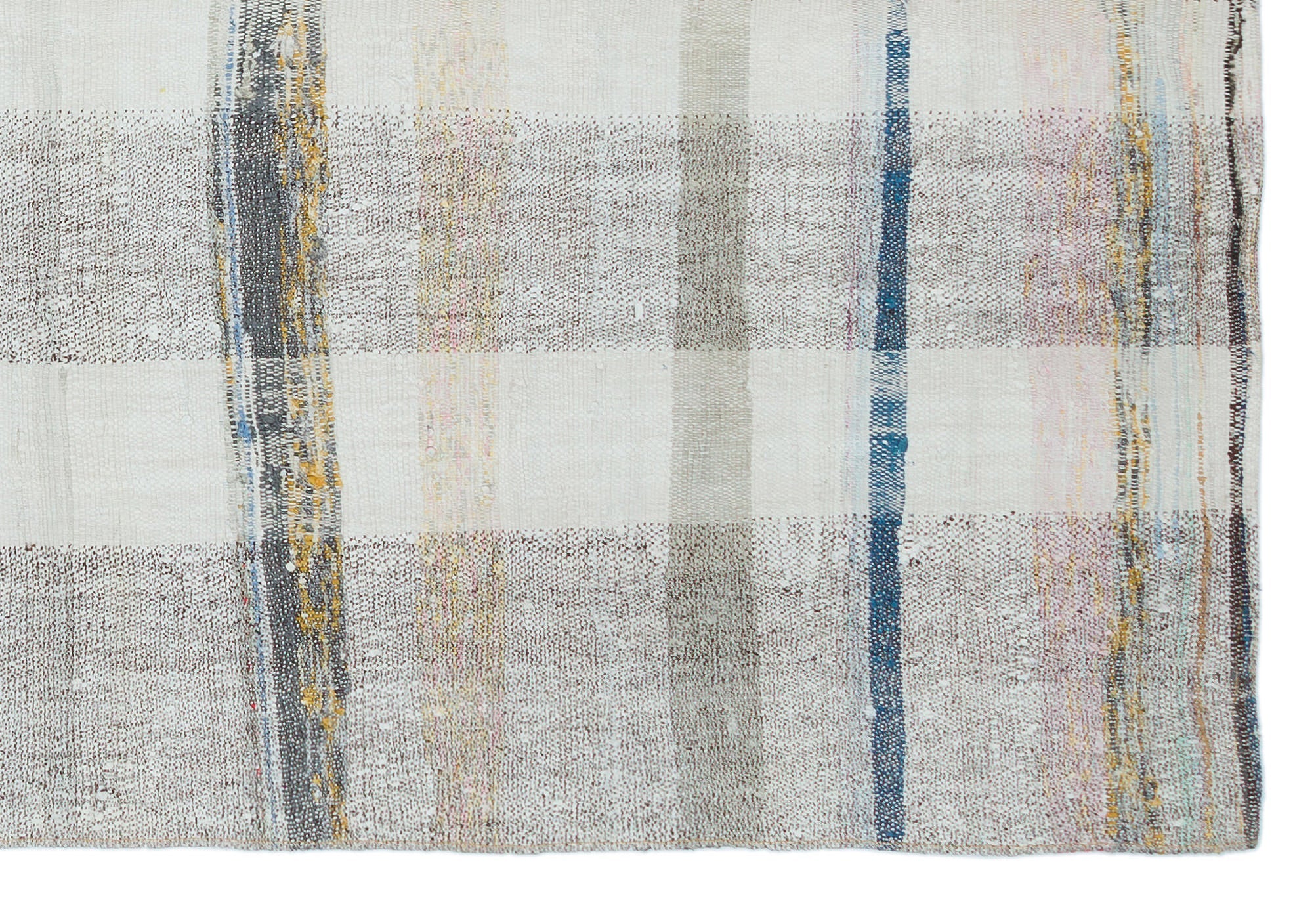 Girit 31912 Beige Striped Wool Handmade Area Rug 4'0" x 6'0"