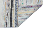 Girit Beige Striped Wool Handmade Area Rug 5'2" x 10'4"