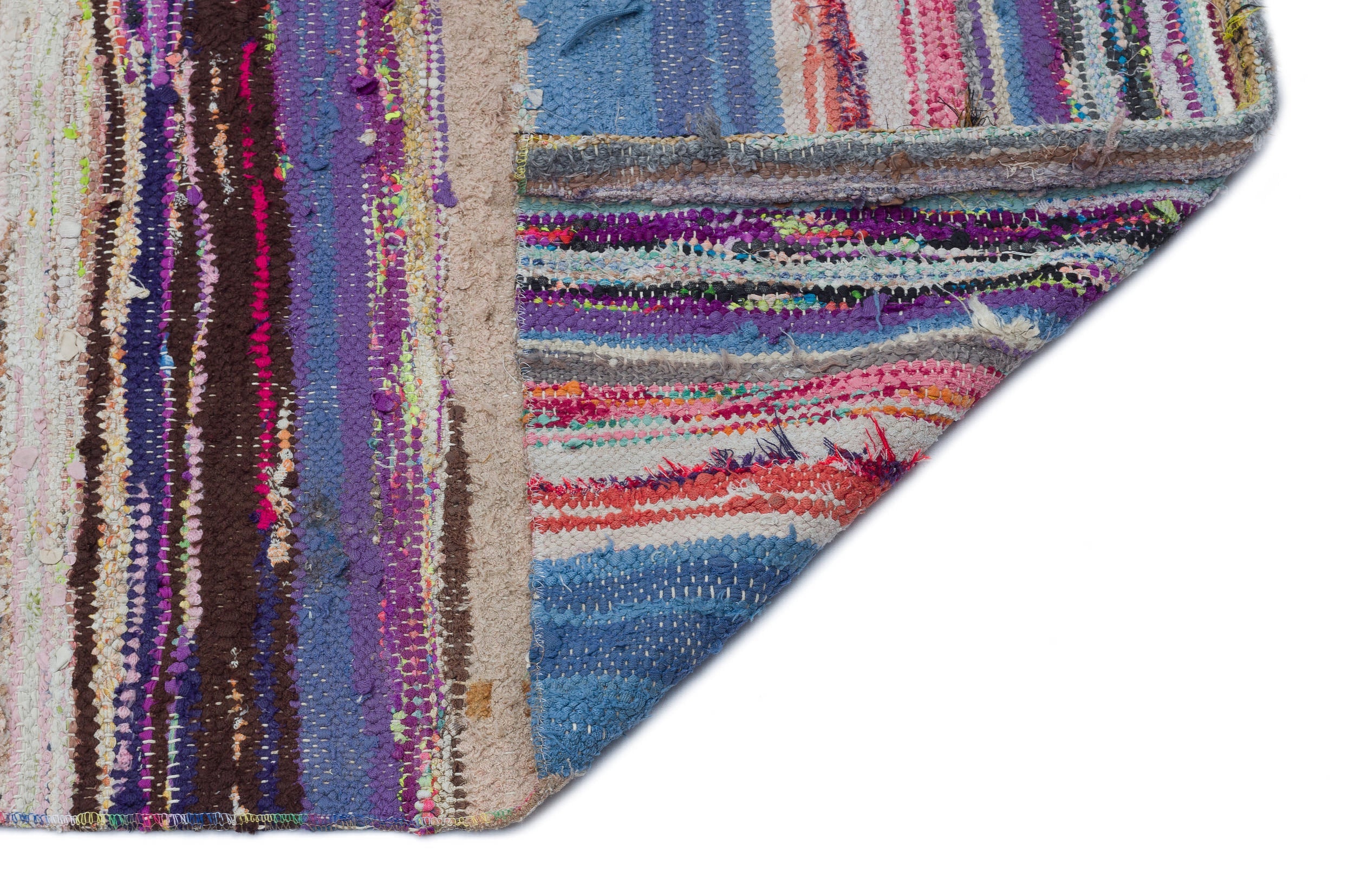 Girit Multy Striped Wool Handmade Area Rug 4'4" x 9'10"