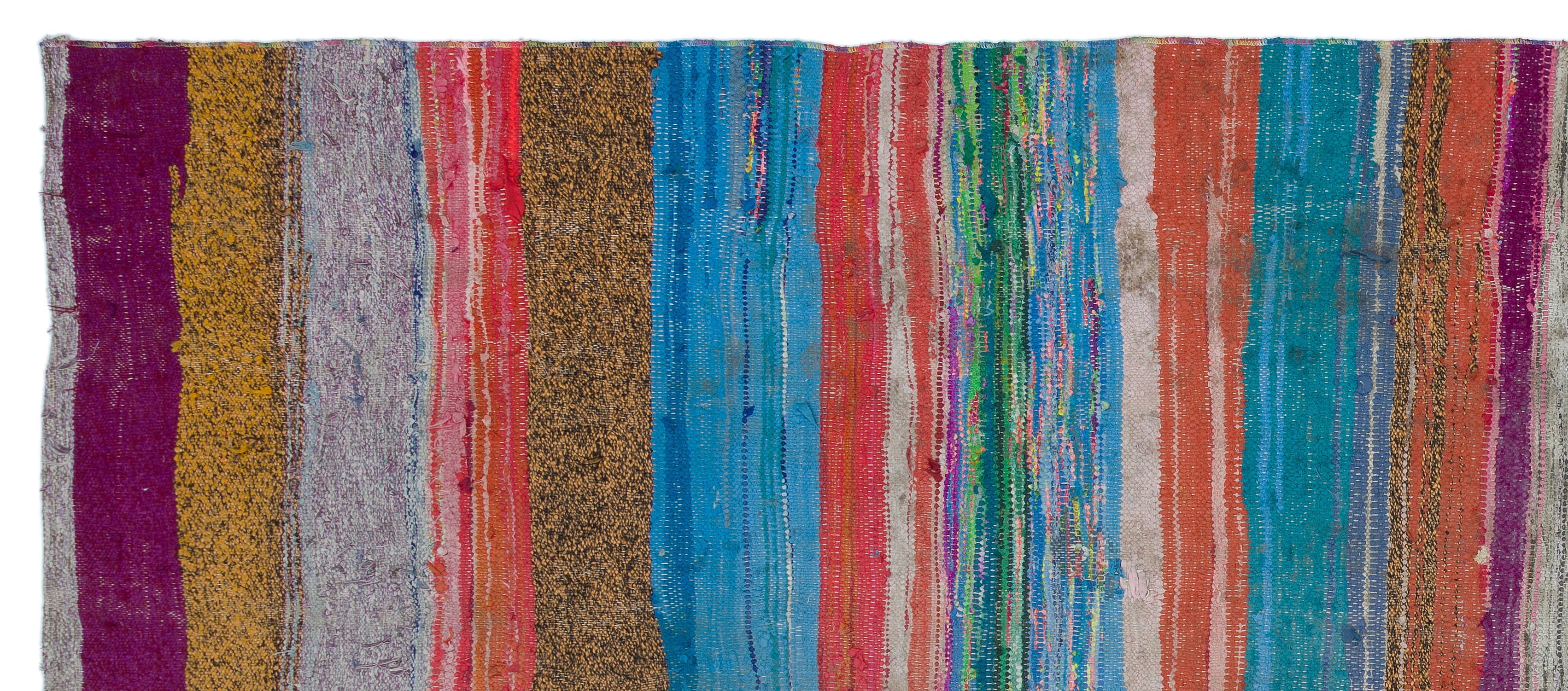 Girit Multy Striped Wool Handmade Area Rug 4'4" x 9'10"