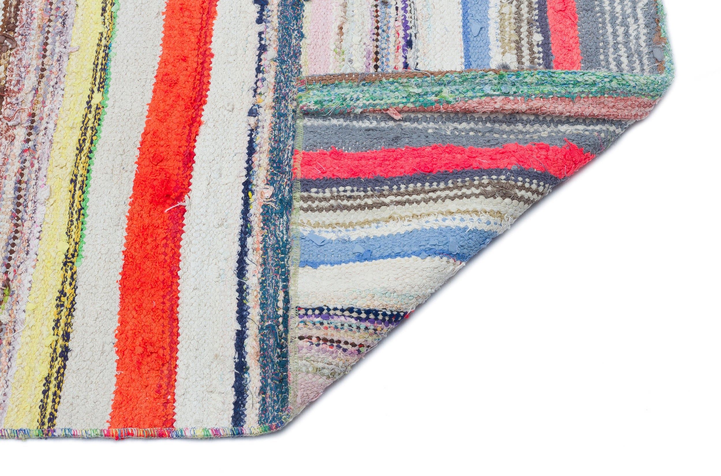 Girit Beige Striped Wool Handmade Area Rug 5'5" x 10'0"