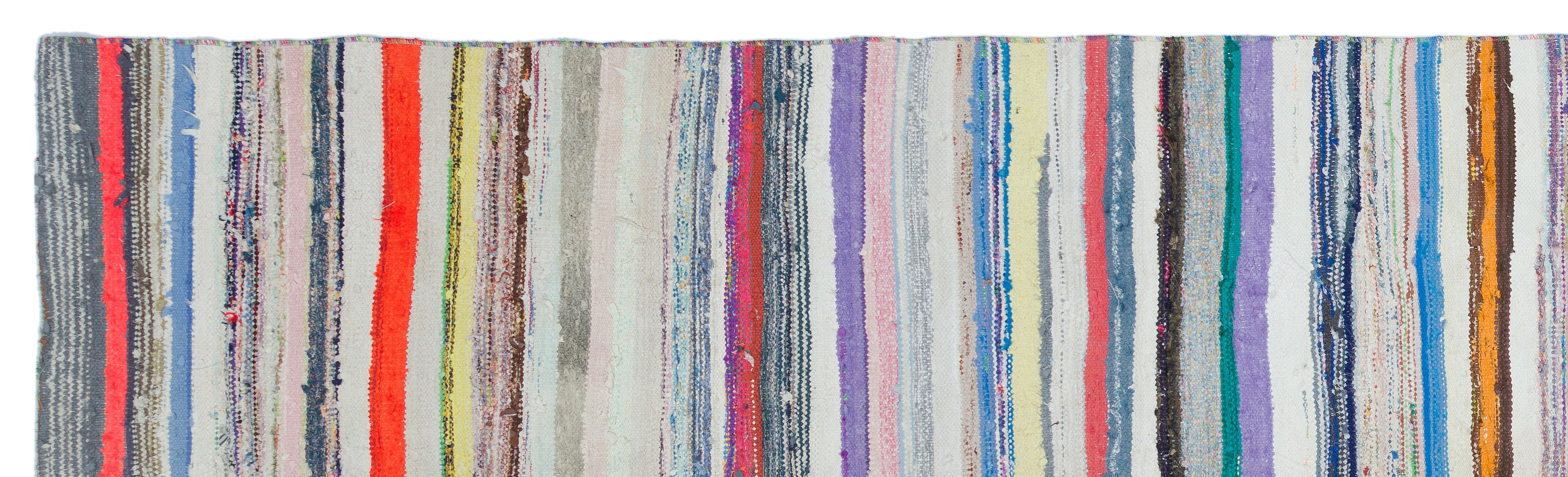 Girit Beige Striped Wool Handmade Area Rug 5'5" x 10'0"