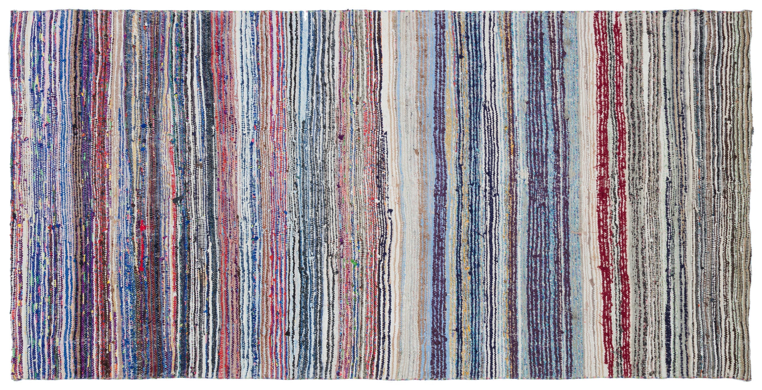 Girit Beige Striped Wool Handmade Area Rug 6'0" x 9'1"