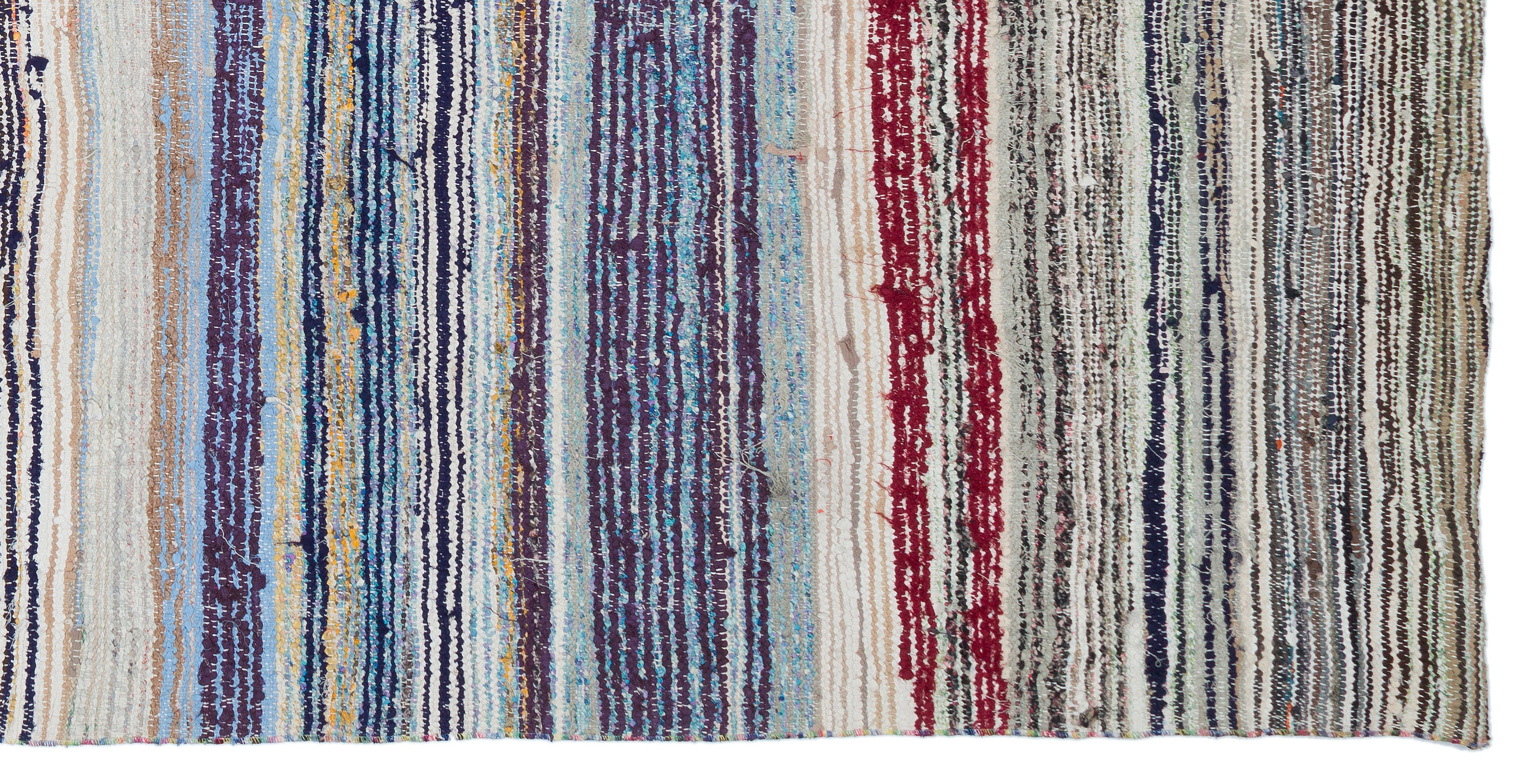 Girit Beige Striped Wool Handmade Area Rug 6'0" x 9'1"