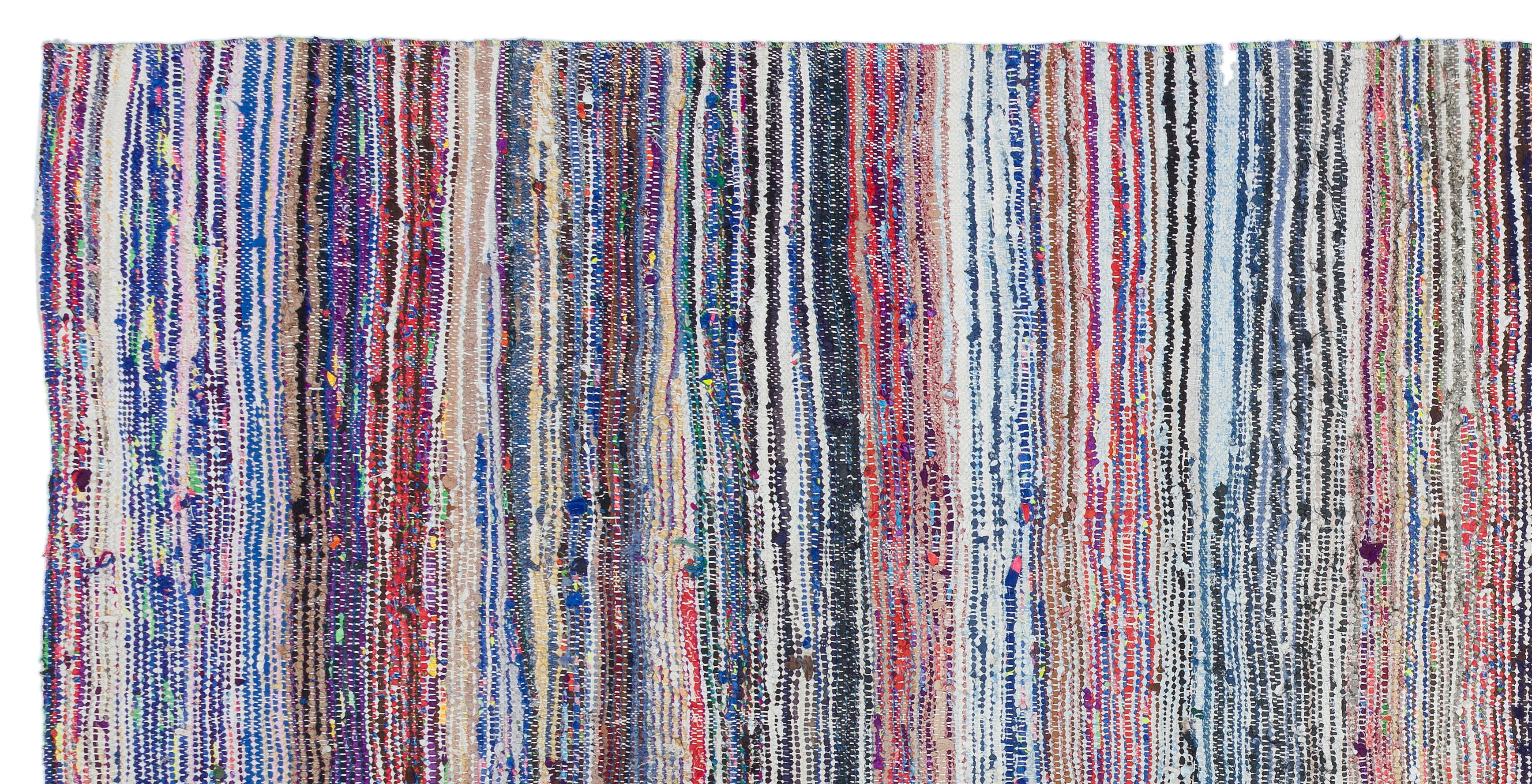 Girit Beige Striped Wool Handmade Area Rug 6'0" x 9'1"